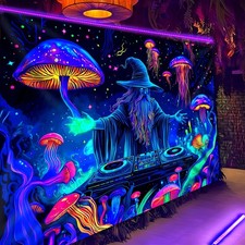 Large UV Tapestry Wizard DJ