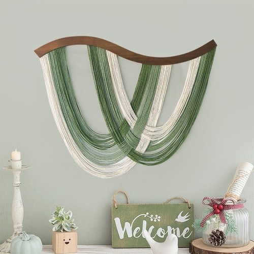 Wooden boho wall - boho, yarn