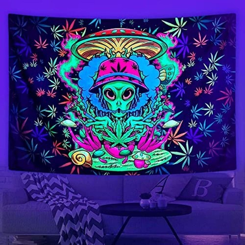 Weed blacklight wall - weed,