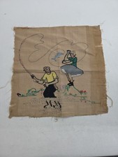 Hand Embroidered Fishing