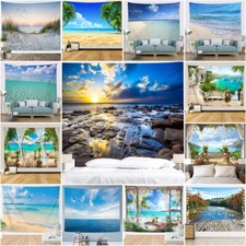 3D Beach Seascape Tapestry