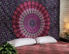 Purple Peacock Mandala Wall