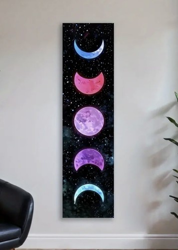 Moon phases vertical tapestry - moon,