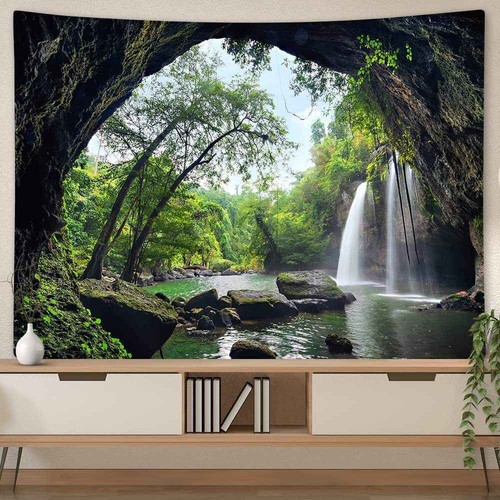 Waterfall nature wall art - waterfall,