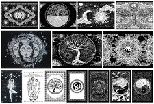 White Sun Moon Tree Wall