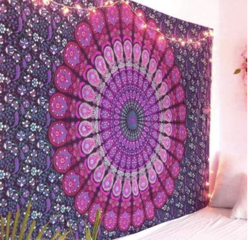 Indian pink mandala - indian, cotton
